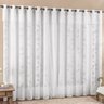 Cortina Jade para Trilho Suisso Tecido Renda Floral 2,00m x 2,50m Porta Balcão - Branca - 1