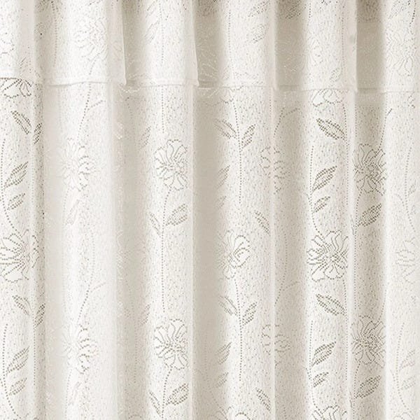 Cortina Jade para Trilho Suisso Tecido Renda Floral 3,00m x 2,50m Sala Quarto - Palha - 2