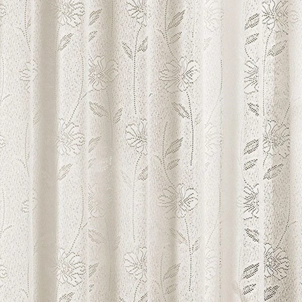 Cortina Jade para Trilho Suisso Tecido Renda Floral 3,00m x 2,50m Sala Quarto - Palha - 3