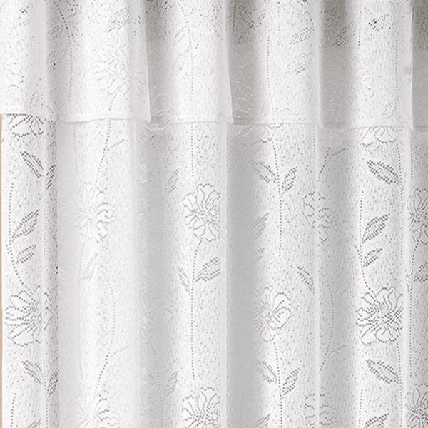 Cortina Jade para Trilho Comum Tecido Renda Floral 4,00m x 2,50m Sala Quarto - Branca - 2