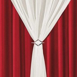 Cortina Jasmini para Trilho Suisso Microfibra e Voal 3,00m x 2,80m Sala Quarto - Vermelho - 2