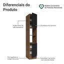 Ver imagem 3 de Paneleiro 40 Cm 2 Portas e 2 Nichos Rustic/preto Agata Madesa