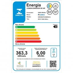 Ar Condicionado Split Hi Wall Gree G-top Auto Inverter 9.000 Btus Quente e Frio 220v R-32 - 5