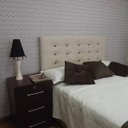 Ver imagem 1 de Cabeceira para Cama Box Casal Suede Bege Todos Botões Marrom Almofadado 140 X 120 Rbl