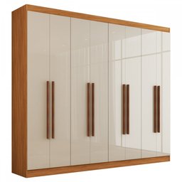 Guarda-Roupa Casal Ele e Ela 8 Portas 8 Prateleiras Cinamomo/Off White - Panorama Móveis - 3