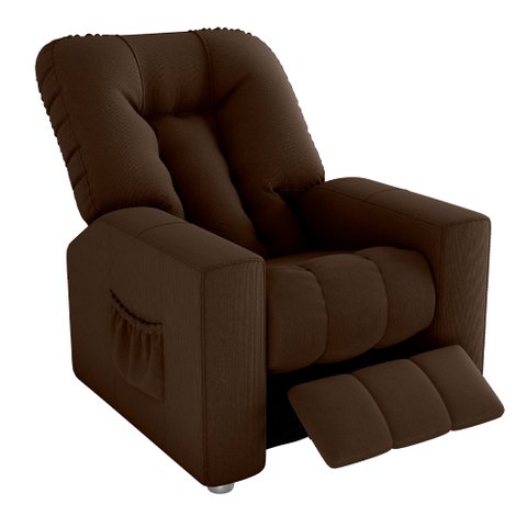 Poltrona do Papai Bean 82cm Reclinável Manual Suede Marrom- Sallar Home