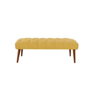 Banco Rubi 80cm Suede Mostarda - Dominic Decor