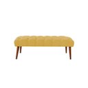 Ver imagem 1 de Banco Rubi 80cm Suede Mostarda - Dominic Decor