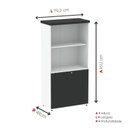 Ver imagem 4 de Armário Misto para Escritório 2 Portas com Prateleiras Linha PE40 Branco/Preto