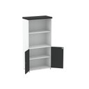 Ver imagem 5 de Armário Misto para Escritório 2 Portas com Prateleiras Linha PE40 Branco/Preto
