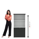 Ver imagem 6 de Armário Misto para Escritório 2 Portas com Prateleiras Linha PE40 Branco/Preto