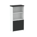Ver imagem 3 de Armário Misto para Escritório 2 Portas com Prateleiras Linha PE40 Branco/Preto
