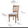 Kit 6 Cadeiras de Jantar Estofada Valência 45 x 95 Cm Sala Madeira Maciça Linho Bege Cru L71 - RMI - 2