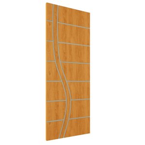 Kit 2 Portas de Madeira Frisada U.v 210cm X 90cm - R70ss:cerejeira