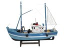 Ver imagem 1 de Barco Pesqueiro Decorativo Azul Claro - em Madeira 30x26cm