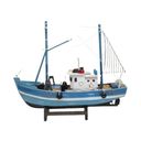 Ver imagem 1 de Barco Pesqueiro Decorativo Azul Claro - em Madeira 30x26cm
