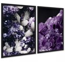 Ver imagem 1 de Kit 2 Quadros Decorativos Pedras - Cristais 33x24cm - com Vidro:moldura Preta