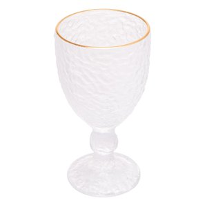 Conj. 6 Taças Cristal Martelado com Filete Dourado 320ml