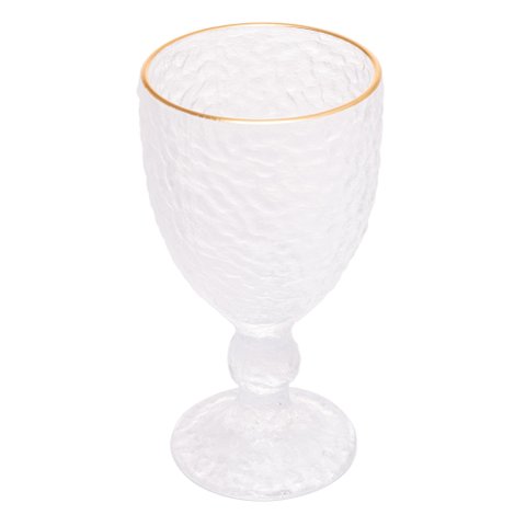 Conj. 6 Taças Cristal Martelado com Filete Dourado 320ml