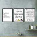 Ver imagem 1 de Kit 3 Quadros Divertidos Para Banheiro 45x34cm:Madeira preta