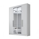 Ver imagem 1 de Guarda Roupa 100% Mdf 4 Portas 3 Gavetas com Espelho Branco
