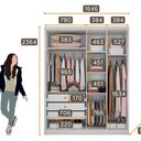 Ver imagem 4 de Guarda Roupa 100% Mdf 4 Portas 3 Gavetas com Espelho Branco