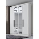 Ver imagem 2 de Guarda Roupa 100% Mdf 4 Portas 3 Gavetas com Espelho Branco