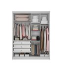 Ver imagem 3 de Guarda Roupa 100% Mdf 4 Portas 3 Gavetas com Espelho Branco