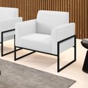 Ver imagem 2 de Poltrona Base Industrial Alta Preto Marisa Corino D03 - D’Rossi Branco