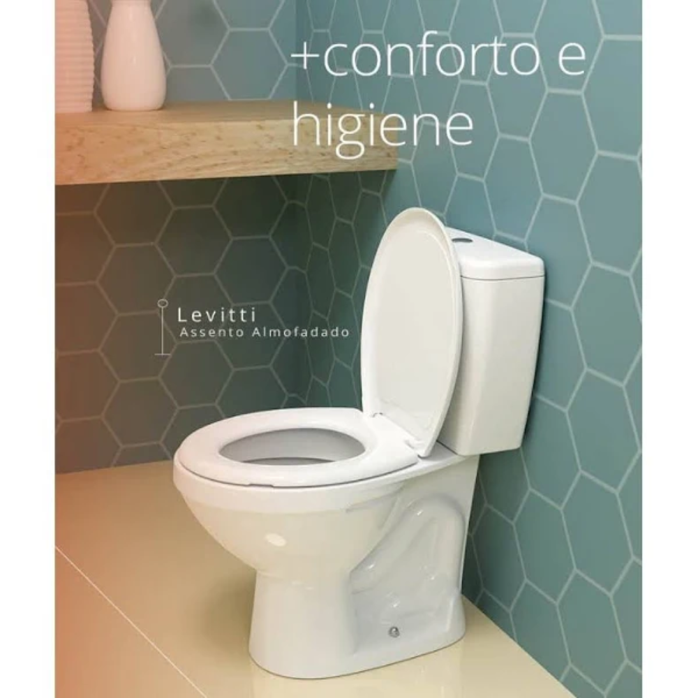 Tampa de Assento Sanitário Almofadado Levitti Envolvente Branco 7150111 Lorenzetti - 3