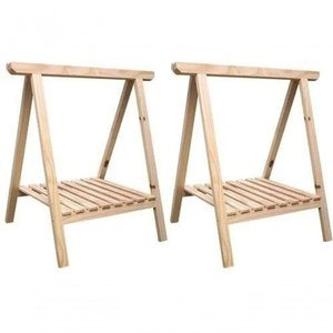 Cavalete Pintura Mesa De Madeira Pinus Natural C/ Estrado