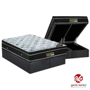 Ver imagem 1 de Conjunto Cama Box Baú Queen + Colchão Molas Ensacadas Queen Linha Gold Corino:BRANCO