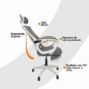 Ver imagem 6 de Cadeira de Escritório Presidente Executiva Oficial Paris - Cinza - 2