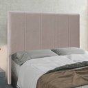 Ver imagem 1 de Cabeceira Casal Queen 1,60m com Design Vertical Bordado em Tecido Linho Cristal ? Lucadi