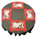 Ver imagem 3 de Kit Mesa Posta Natal Natalina Toalha de Mesa 6 Lugares Grande, 6 Jogo Americano, 6 Guardanapos, Vela