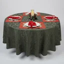 Ver imagem 2 de Kit Mesa Posta Natal Natalina Toalha de Mesa 6 Lugares Grande, 6 Jogo Americano, 6 Guardanapos, Vela