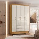 Ver imagem 6 de Guarda Roupa Solteiro Paraty 4 Portas Freijó Off White Moval