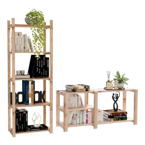Kit Estante Reforçado Organizar 100% Pinus Organizar e Aparador 100% Pinus Organizar Minimalista 15