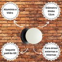 Ver imagem 4 de Arandela Luminária Lunar Globo 12 Cm Moderno Preto 005