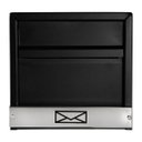 Ver imagem 2 de Caixa de Correio Grade Horizontal Preto Fosco Tarja Inox Top Moderna