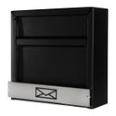 Ver imagem 1 de Caixa de Correio Grade Horizontal Preto Fosco Tarja Inox Top Moderna