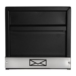Caixa De Correio Grade horizontal Preto Fosco Tarja Inox Top moderna - 2