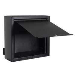 Caixa De Correio Grade horizontal Preto Fosco Tarja Inox Top moderna - 6
