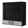 Caixa De Correio Grade horizontal Preto Fosco Tarja Inox Top moderna - 1