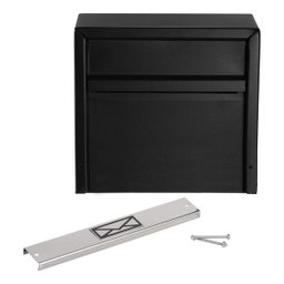 Caixa De Correio Grade horizontal Preto Fosco Tarja Inox Top moderna - 3