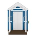 Ver imagem 6 de Casinha de Brinquedo Artesanal com Varanda MDF Branco/Azul - Criança Feliz Casinha com Varanda