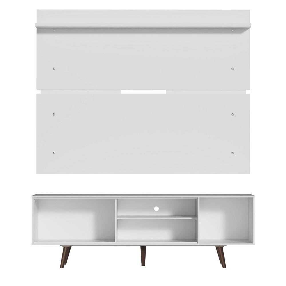 Rack Madesa Dubai e Painel para Tv até 65 Polegadas com Pés - Branco/rustic - 7
