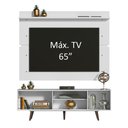 Ver imagem 4 de Rack Madesa Dubai e Painel para Tv até 65 Polegadas com Pés - Branco/rustic