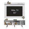 Rack Madesa Dubai e Painel para Tv até 65 Polegadas com Pés - Branco/rustic - 4