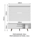 Ver imagem 3 de Rack Madesa Dubai e Painel para Tv até 65 Polegadas com Pés - Branco/rustic